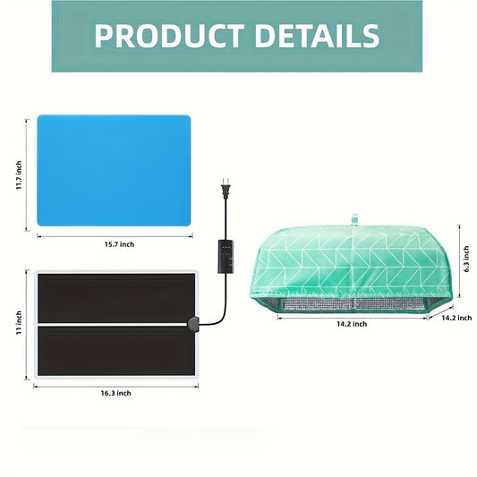 Resin Heating Mat with Timer and Auto-Off, Lightweight Silicone Craft Pad in a 3-Piece Set Option for Compatible Epoxy Resin and Mold Projects