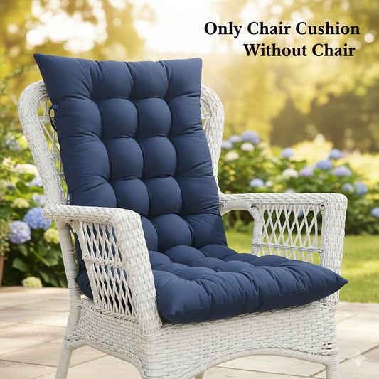 Tufted Rocking Chair Cushion, One-Piece Seat and Back Pad with Ties, 18.9 x 47 Inches for Compatible Recliner Seating in Five Color Options