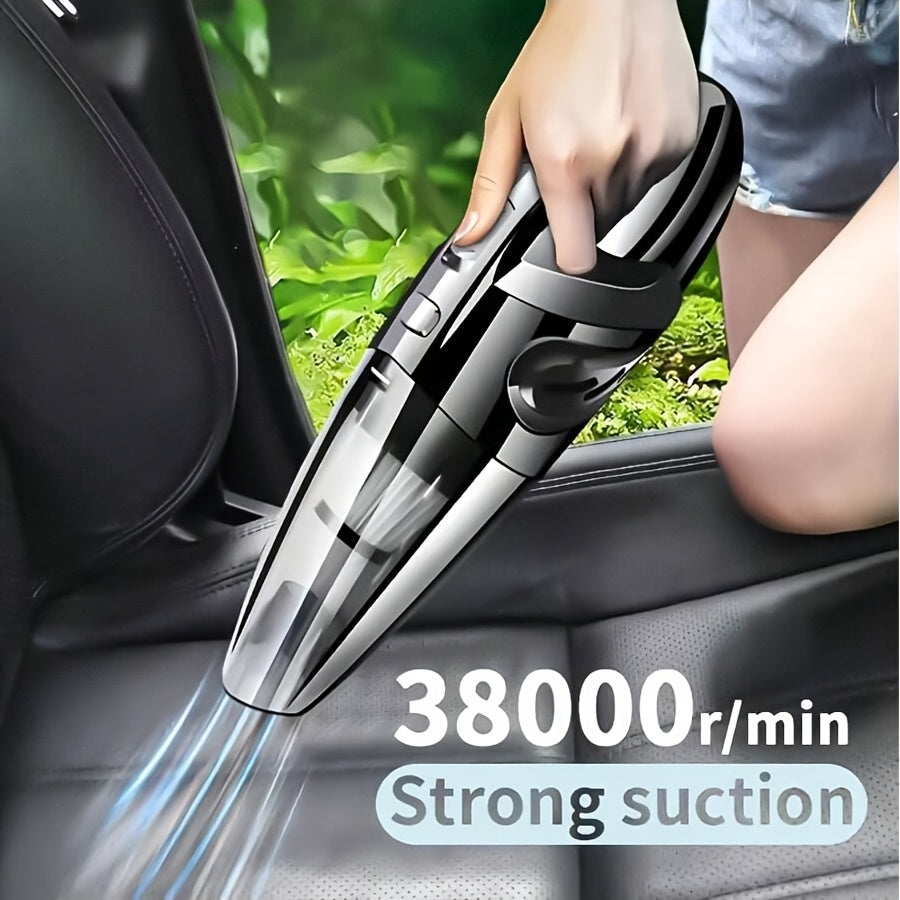 USB-Rechargeable Handheld Vacuum Cleaner in Black Upgraded Version, Listed Wireless Portable Design for Car Interiors, Home, Office and Crevice Cleanup