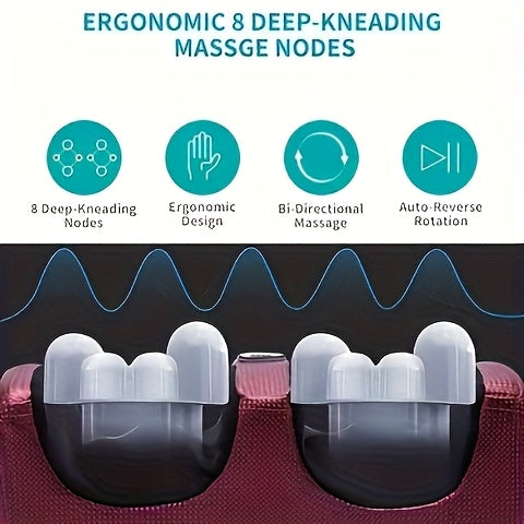 Multi-Style Electric Foot Massager with Listed Heat and Kneading Functions, Black or Red Enhanced Model Labels for Manufacturer-Approved Personal Care Use