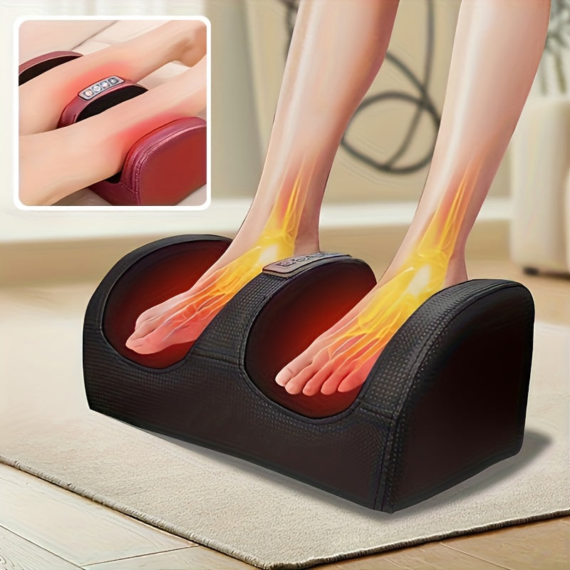 Multi-Style Electric Foot Massager with Listed Heat and Kneading Functions, Black or Red Enhanced Model Labels for Manufacturer-Approved Personal Care Use