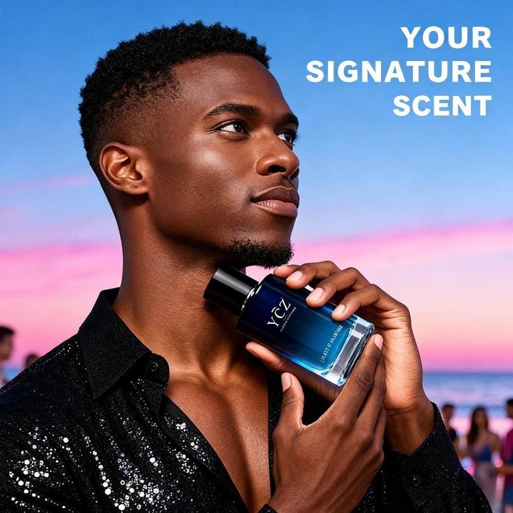 Men's Chypre Eau de Toilette with Listed Woody, Orange Blossom, Leather and Mahogany Notes, Random Single-Bottle and Model Options Plus Two-Piece Perfume Set
