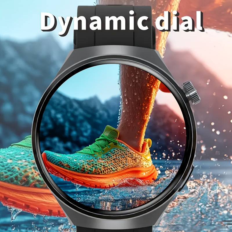 Round Screen Fitness Tracker Watch with Step Counter and Music Control, Listed Running, Cycling and Walking Modes in Black or Gray Everyday Watch Options