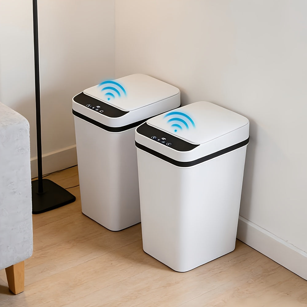 1/2 Pack Small Touchless Motion Sensor Trash Can With Lid, 2.4 Gallon Automatic Garbage Bin, Multi-use For Bathroom Kitchen Office Bedroom