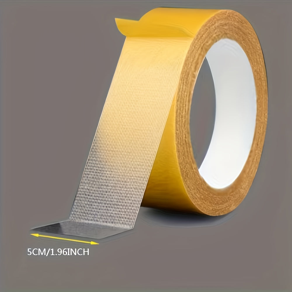 1pc Super Sticky High Viscosity Double-Sided Tape, No Residue Fabric Backing Grid Design for Securely Fixing Carpets, Faux Leather, Walls, Floors, Plastic Surfaces - Multipurpose Indoor/Outdoor Use
