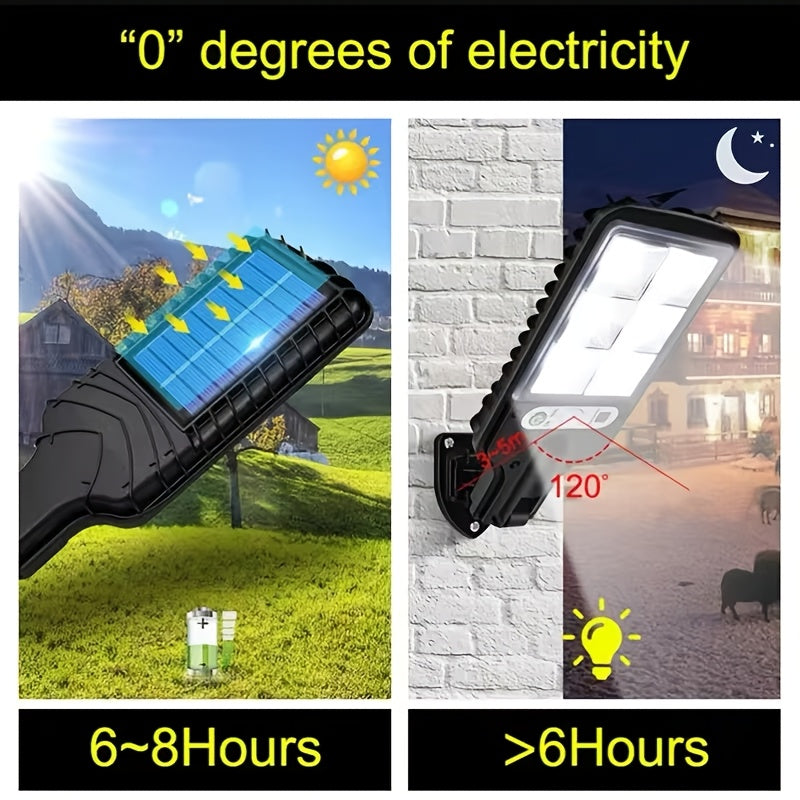 108COB Solar Motion Sensor Wall Lights, Six-Pack Outdoor Lighting with Three Listed Modes, IPX4 Rating and 2000mAh Battery Description for Garden and Stairs
