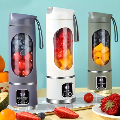 Portable USB-Rechargeable Blender for Fruit and Vegetable Drinks or Milkshakes, Compact Personal Blending Design in White, Green or Purple Options