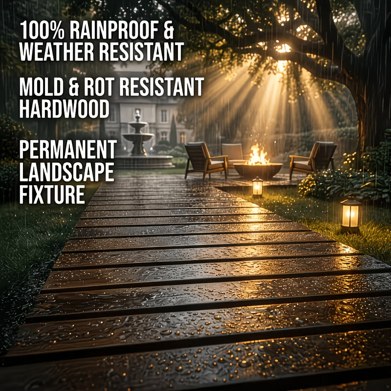 Wooden Garden Pathway with Roll-Up Design, Listed 72 or 144 Inch Walkway Options for Lawn Routes, Courtyard Landscaping, Terrace Areas and Flower Bed Borders