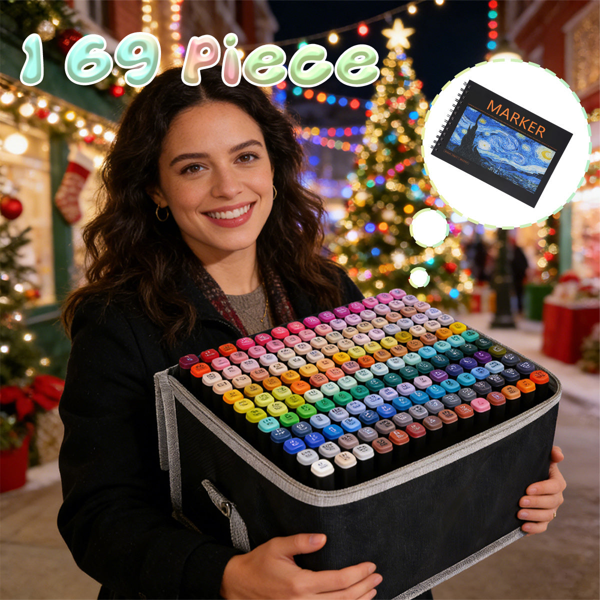 169-Piece Art Marker Assortment with Dual-Tip Drawing Pens for Adult Sketching, Illustration, Animation Design, Highlighting and Creative Drafting