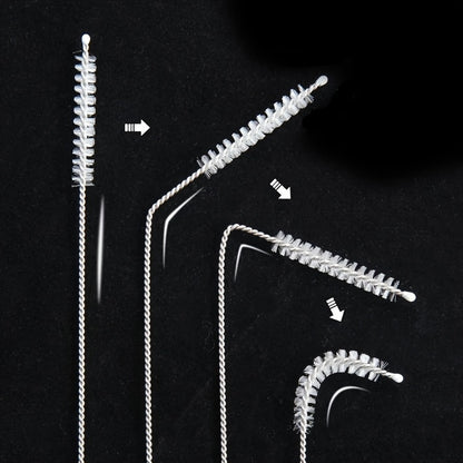 Five-Piece Straw Cleaning Brush Set for Compatible Drinking Straws, Narrow Tubes and Water Bottle Crevices, Long Kitchen Brushes for Everyday Manual Cleaning