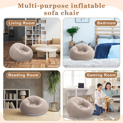 Round Lounge Sofa Chair, Single-Seat Ball Sofa in Dark Blue, Red or Brown for Living Room Relaxation, Office Breaks and Suitable Outdoor Picnic Setups