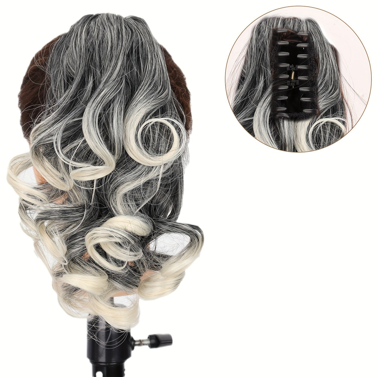 8-Inch Claw Clip Ponytail Extension for Women, Short Synthetic Hairpiece with Multiple Color Options for Casual Outfits, Parties and Halloween Styling
