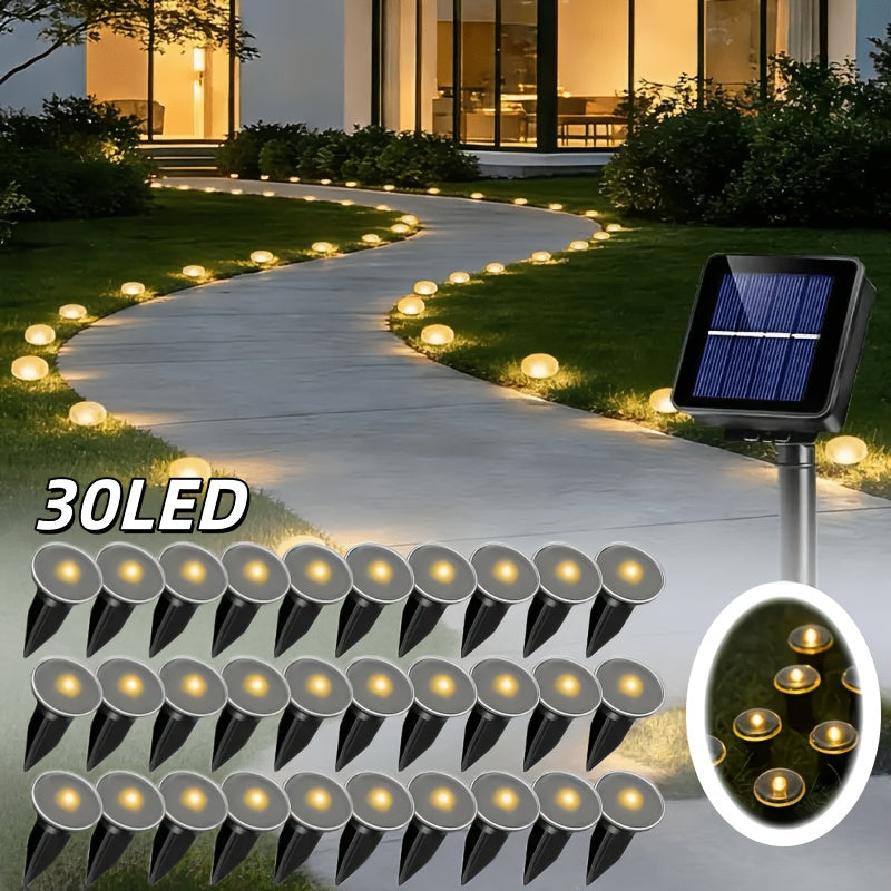 Solar Garden Stake Lights with Six Separate Color Options, Listed 30 LEDs and IP66 Rating for Decorative Lawn Borders, Outdoor Gatherings and Holiday Displays