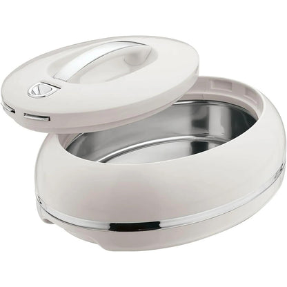 Insulated Serving Bowl with Locking Lid by Pinnacle, 3.15-Quart Oval Stainless Steel Interior Container for Potlucks, Buffet Serving and Family Meals