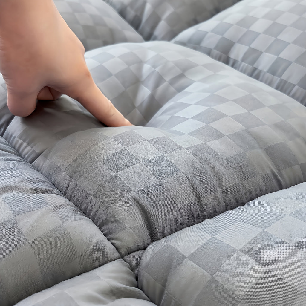 Soft Buffer Mattress Pad with Enclosed Edge Design, Twin to California King Size Options in Grey, Black, Thickened Blue or Upgraded White for Bedroom Bedding