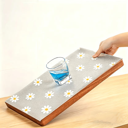 Daisy Cabinet Liner Roll, Cut-to-Fit Plastic Shelf Mat for Compatible Kitchen Cabinets, Drawers and Refrigerator Shelves, Easy-Clean Floral Organization Accessory