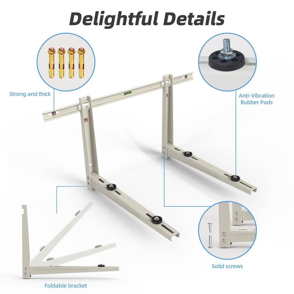 Ductless AC Wall Mount Support Bracket with Listed 9000–36000 BTU Compatibility Wording for Outdoor Mini Split and Heat Pump Installation Planning, Verify Fit and Load