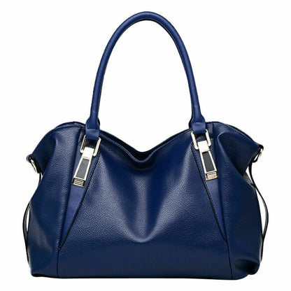 Three-Way Carry Tote Bag with Multiple Compartments and Zippered Pocket, Handheld, Shoulder or Crossbody Handbag in Black, Blue, Wine Red or Pink for Daily Outings