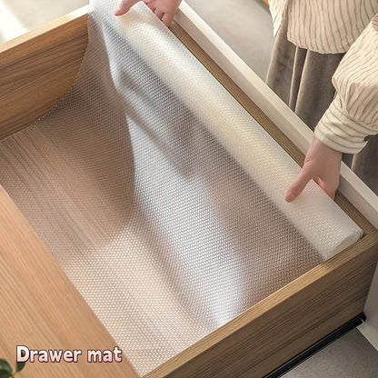 White Drawer Liner Roll, 11.81 x 39.37 Inches, Washable Oil-Resistant Anti-Slip Mat for Compatible Cabinets, Drawers and Shoe Cabinet Organization