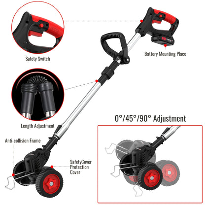 Rechargeable Garden Grass Trimmer with Cordless Electric Operation, Listed Three Blade Types and Selected Dual 2Ah Battery Packages for Home Lawn and Yard Care