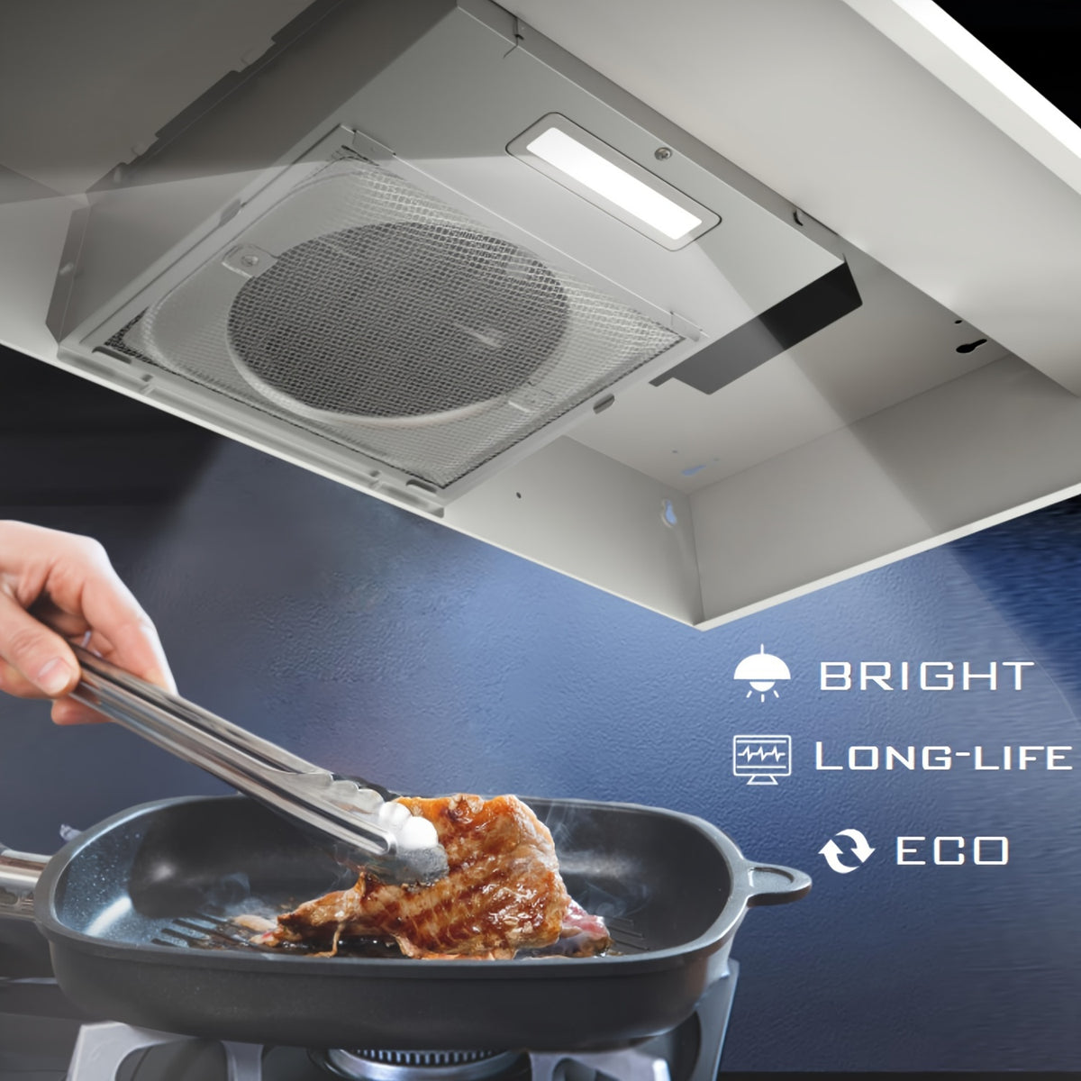 Convertible Kitchen Range Hood, 30-Inch Under Cabinet Vent with Ducted or Ductless Setup, LED Light and 2-Speed Fan in Black, White or Silvery