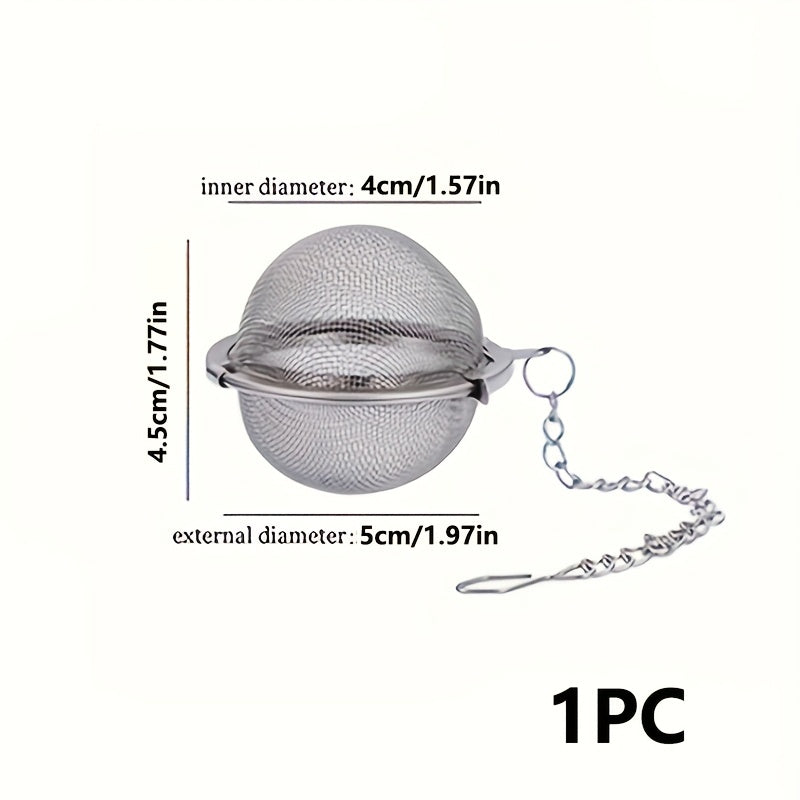 Stainless Steel Spice Filter Ball with S Size Label, One-Pack Seasoning Infuser Reference for Soup, Stew, Hot Pot and Instruction-Approved Marinade Preparation
