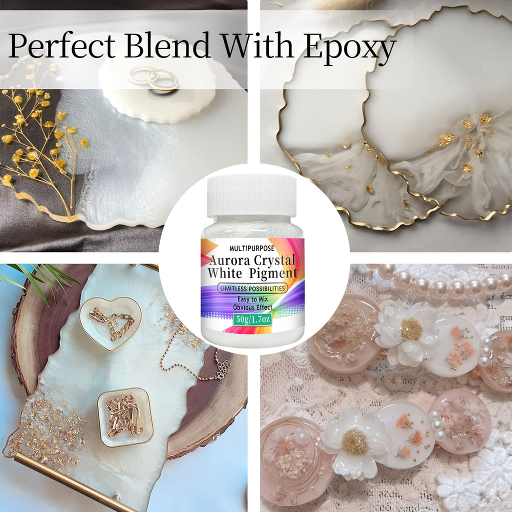 Aurora White Pigment Paste with Listed Synthetic Mica and Shimmering Finish, Crystal White or Pearl White Options for Compatible Art and Decorative Crafts