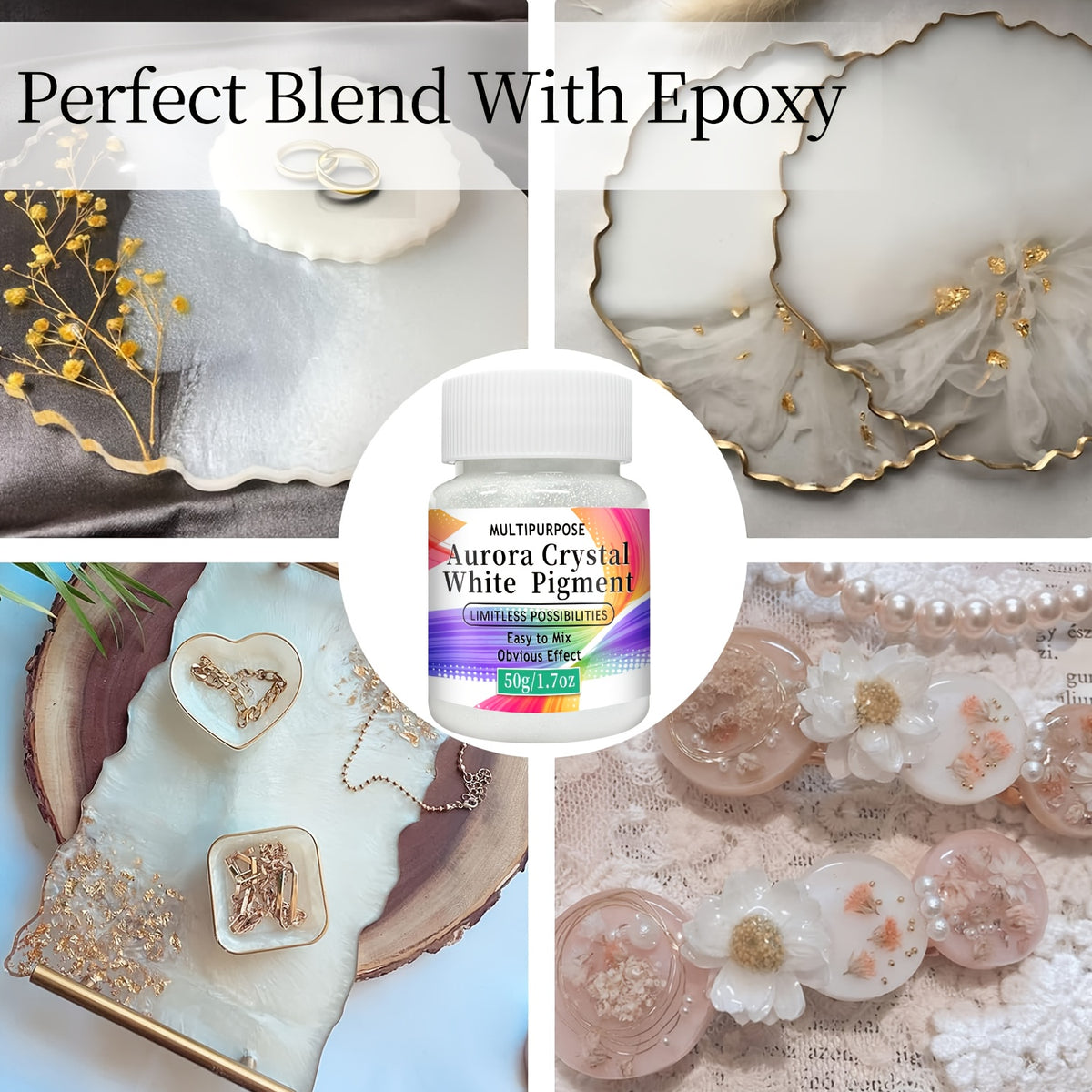 Aurora White Pigment Paste with Listed Synthetic Mica and Shimmering Finish, Crystal White or Pearl White Options for Compatible Art and Decorative Crafts