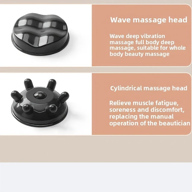 Variable Speed Body Massager with Five Interchangeable Heads and Three Washable Pads, Handheld Vibration Personal-Care Device for Home Massage Routines