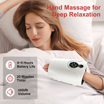 Palm Press Hand Massager in White for Instruction-Guided Adult Home Relaxation Routines, Personal Care Gift Ideas for Parents and Family