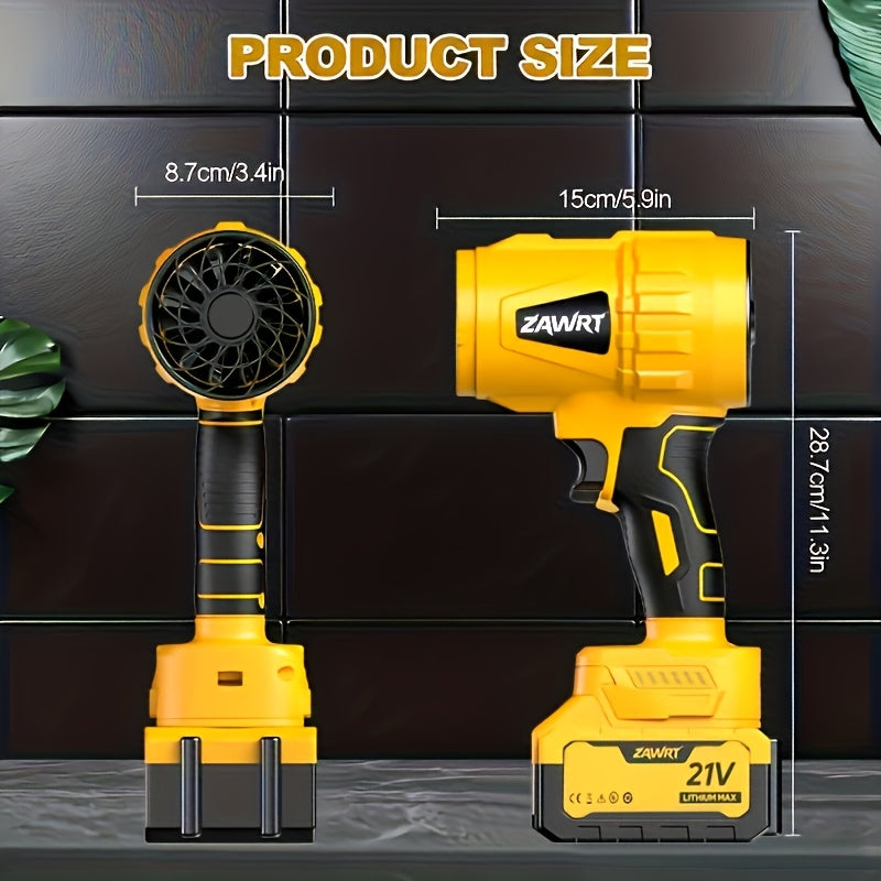 21V Cordless Leaf Blower with Listed 30000RPM Motor, Handheld Outdoor Air Tool in Single-Battery Box or Dual-Battery Toolbox Sets for Leaf and Dust Cleanup