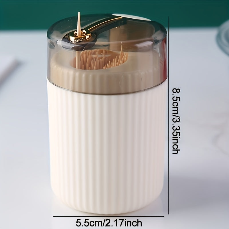 Press-Type Toothpick Dispenser for Kitchen Counters and Dining Tables, Household Storage Holder in Green, Beige, Dark Green or Red, Holder Only Without Toothpicks