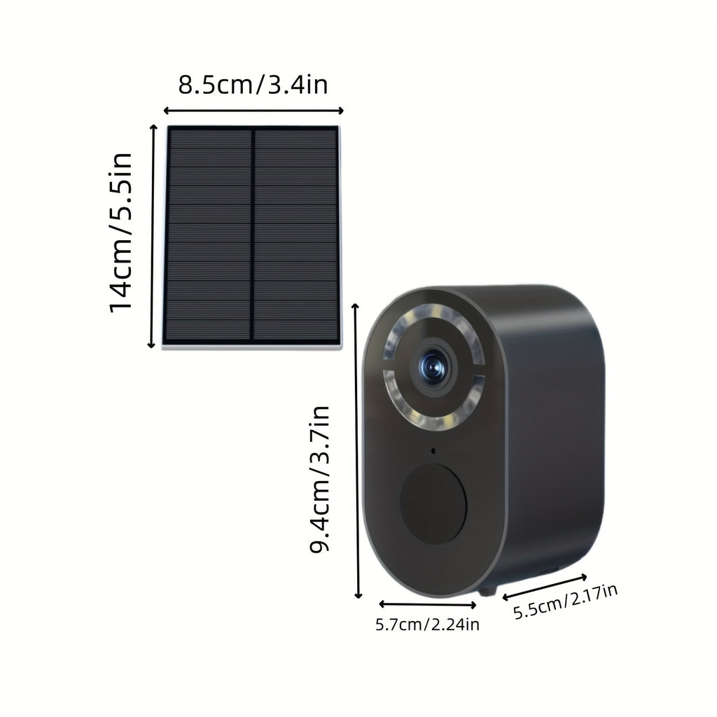 Solar WiFi Surveillance Camera with Listed 2K Imaging, Two-Way Voice and Color Night Vision, White or Black in One- or Two-Piece Home Monitoring Options