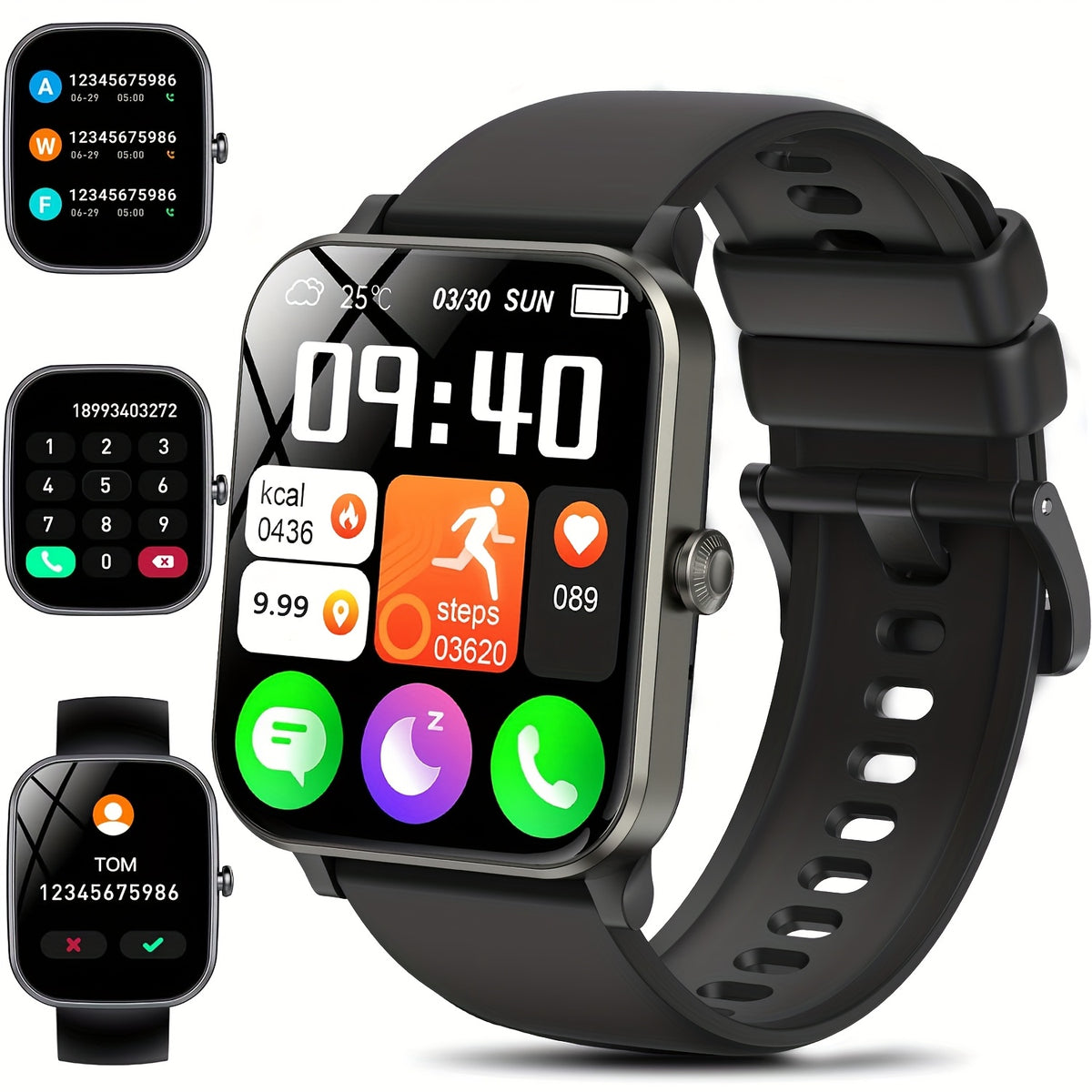1.9-inch AMOLED Screen Smart Watch, 7-day Battery Life+IP68, Wireless Calling, Information+call Reminder, Monitoring, Step Counting Calorie Calculation Sports Watch, Aluminum Alloy Ultra Light Body