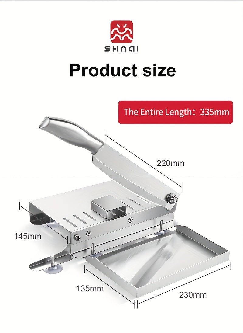 Manual Meat Slicer with Listed Stainless Steel Construction, Hand-Operated Kitchen Food Cutter in 1pc or Slicer Options for Instruction-Approved Ingredient Prep