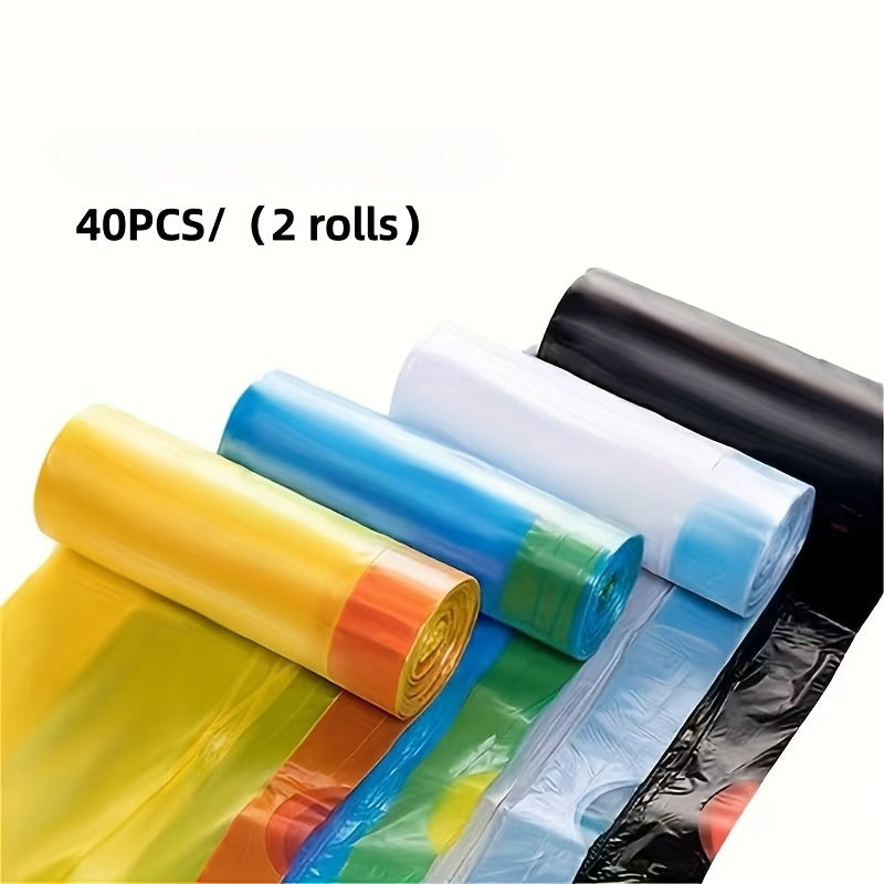 Drawstring Trash Bag Rolls with Listed 4-Gallon Capacity, 40, 100 or 200 Bags in Two, Five or Ten Rolls for Kitchen, Bedroom and Household Wastebaskets