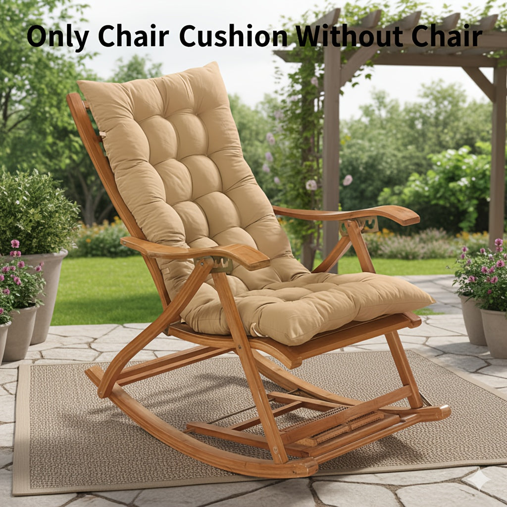 Tufted Rocking Chair Cushion, One-Piece Seat and Back Pad with Ties, 18.9 x 47 Inches for Compatible Recliner Seating in Five Color Options
