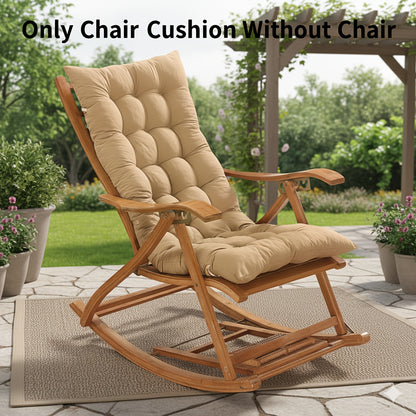 Tufted Rocking Chair Cushion, One-Piece Seat and Back Pad with Ties, 18.9 x 47 Inches for Compatible Recliner Seating in Five Color Options