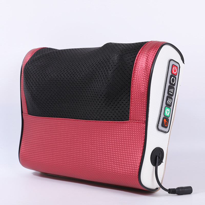 Neck and Back Massage Pillow with Electric Kneading, Rose Red or Black Upgrade Options for Adult Personal Relaxation and Thoughtful Gift Giving