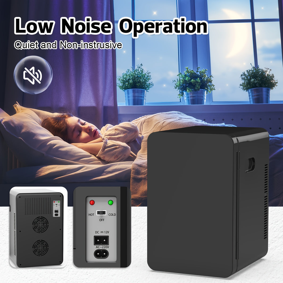 Portable Mini Fridge by ADVWIN, Glass-Front Cooler and Warmer with Listed AC/DC and 12V Support for Bedroom, Office, Dorm and Car Use