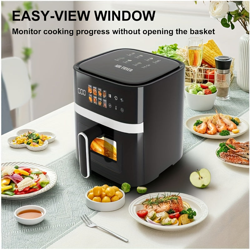 Basket Air Fryer with 6QT or 2.8QT Capacity Options, Listed LED Touchscreen and Nonstick Basket, Black Hot Air Cooker for Everyday Kitchen Meals and Snacks