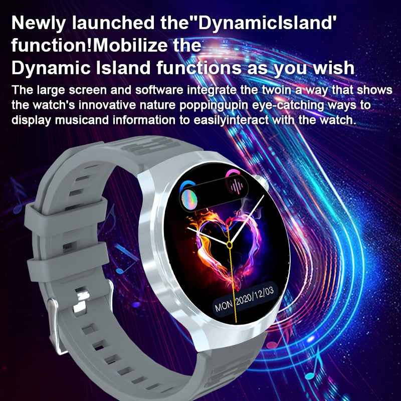 Round Screen Fitness Tracker Watch with Step Counter and Music Control, Listed Running, Cycling and Walking Modes in Black or Gray Everyday Watch Options