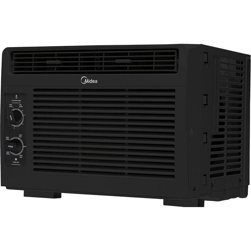 Window Air Conditioner by Midea, 5000 BTU 115V Mechanical Cooling Unit in Black with Two Cooling Settings and Two Fan Speeds for Rooms up to 150 Sq Ft