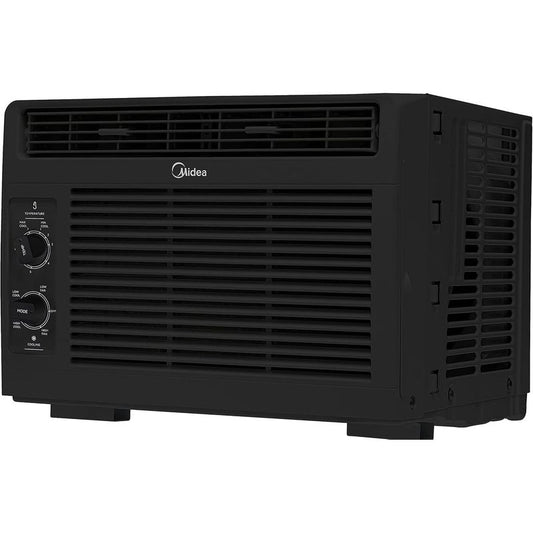Window Air Conditioner by Midea, 5000 BTU 115V Mechanical Cooling Unit in Black with Two Cooling Settings and Two Fan Speeds for Rooms up to 150 Sq Ft