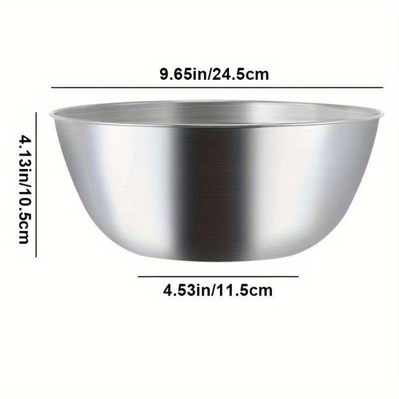 Mixing Bowls with Measuring Marks, Three-Piece Polished Stainless Steel Set in Small, Medium and Large Sizes for Baking, Salad Mixing and Kitchen Prep