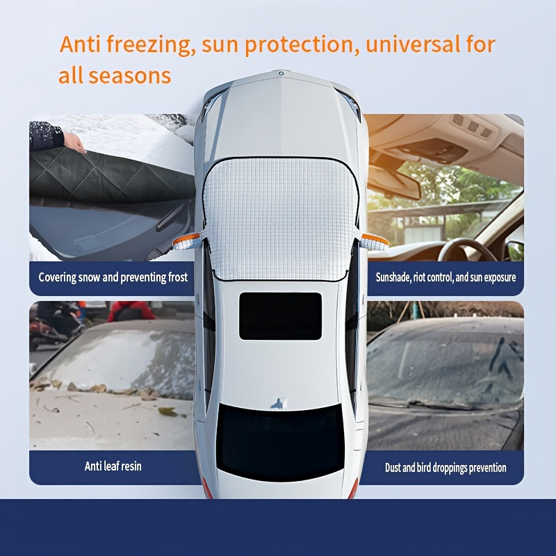 Magnetic Windshield Snow Cover for Parked Cars, Front Window Sunshade and Snow Cover with All-Season Style for Seasonal Outdoor Parking