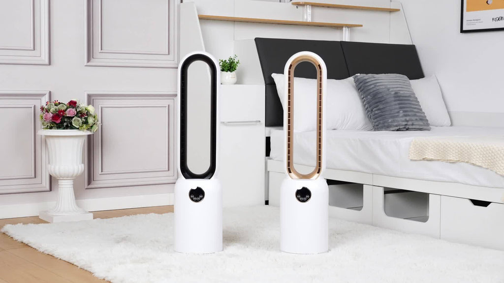 36-Inch Bladeless Tower Fan with Remote, 24 Speeds, 90-Degree Oscillation and 12-Hour Timer, Touch LED Display for Bedroom, Living Room and Office Airflow