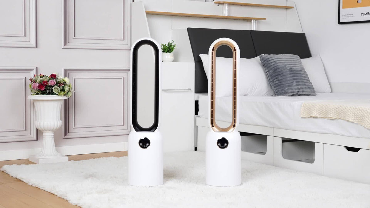 36-Inch Bladeless Tower Fan with Remote, 24 Speeds, 90-Degree Oscillation and 12-Hour Timer, Touch LED Display for Bedroom, Living Room and Office Airflow