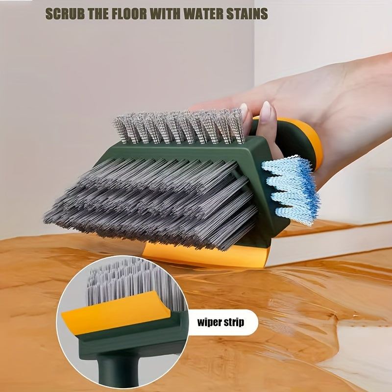 Crevice Cleaning Brush with Scraping Strip, 2-in-1 Household Tool for Compatible Bathroom Corners and Floor Gaps in Green or White Single-Brush Options