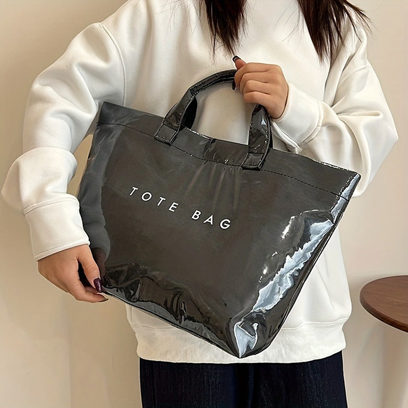 Detachable-Strap Handbag for Women with Listed Tape Closure, Beige, Green, Brown or Black Tote Options for Everyday Shopping, Casual Travel and Event Styling